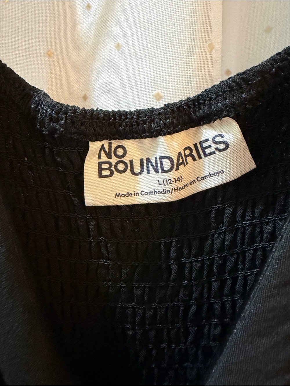 No Boundaries Black Mini Dress with Smocked Waist - Picture 3 of 3